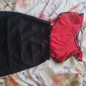 Red and black dress